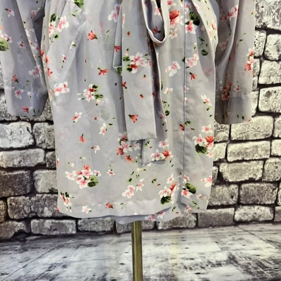 Victorias Secret Lavender W/ Floral Print Robe One Size - Picture 4 of 11